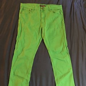 Victorious Premuim Deep Green Jeans Size W 38 x L 30 Skinny Straight leg